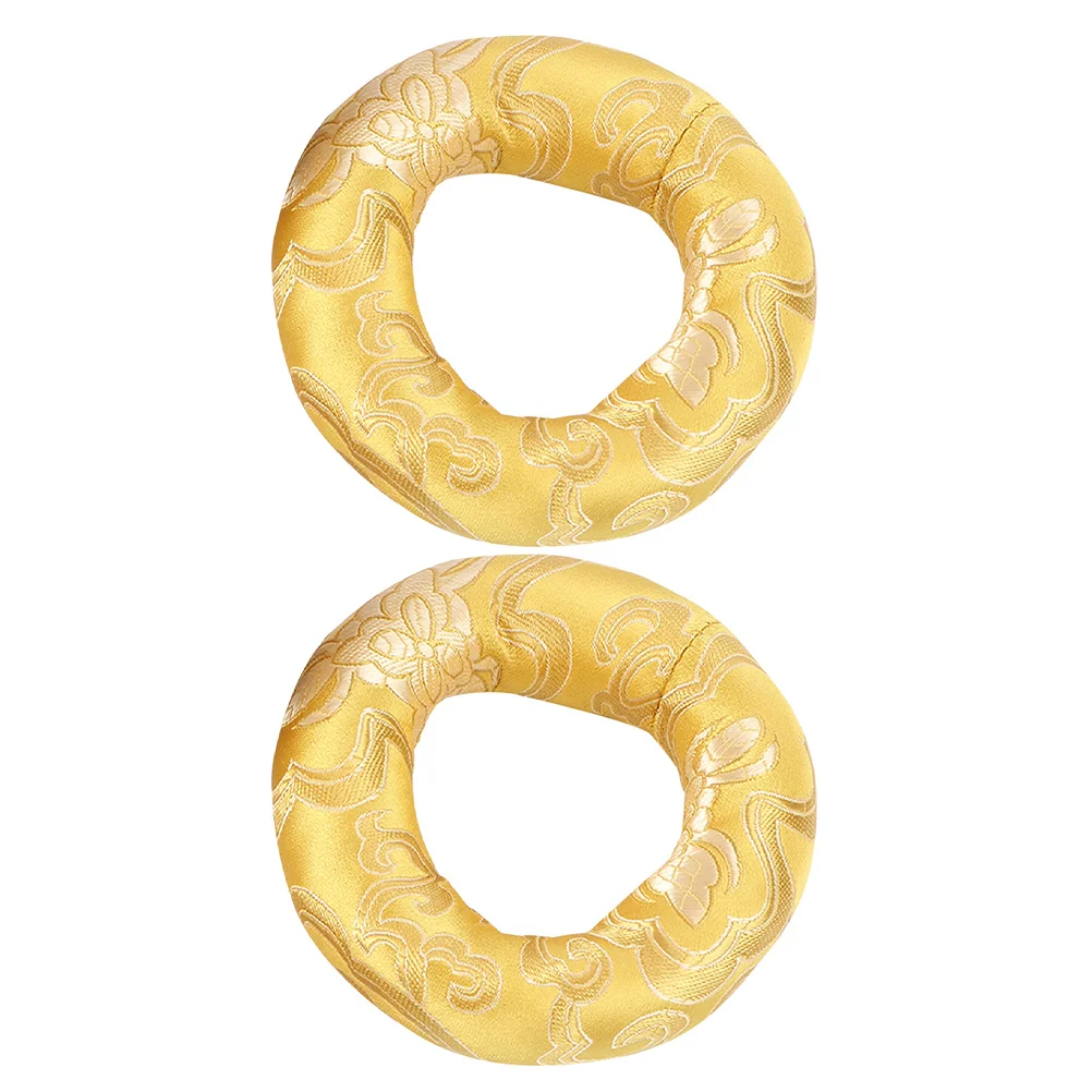 2 قطعة وعاء الموسيقى المستديرة وسادة القطن وسادة التأمل قاعدة مستقرة تصميم أنيق المواد ملحقات العلاج الصوتي #6