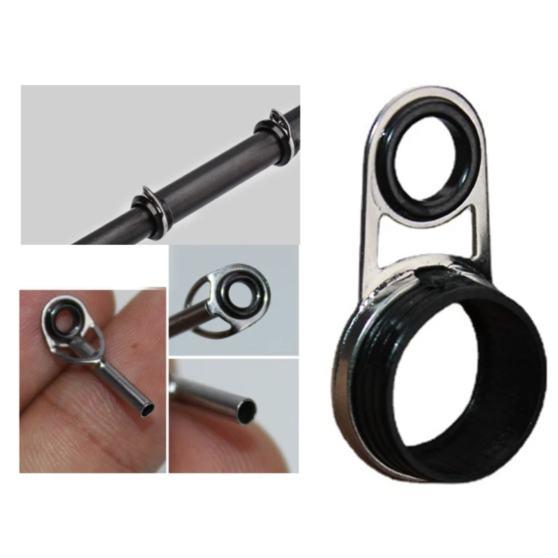 Profession Fishing Rod Guides Repair Set Ceramic Fishing Rod Guide Rings Rod Tip Replacement Fishing Guide Rings for Rod