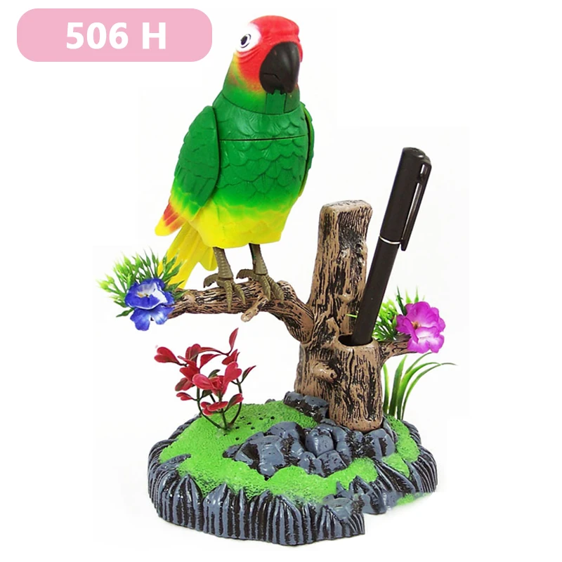 Voice-Controlled Electronic Parrot Toy - Realistic Talking & Moving Artificial Bird for Kids, Fun Interactive Home Decor