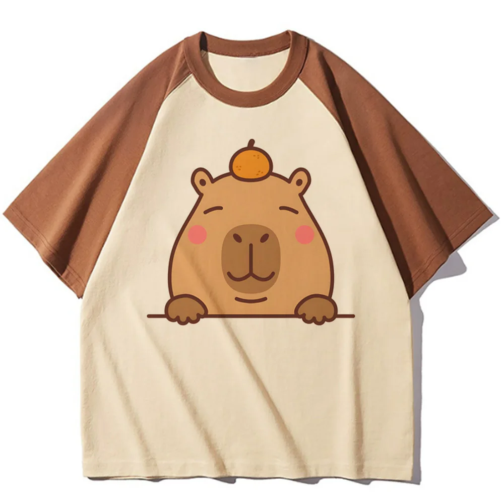 Capybara shirt teen Trendy Graphic anime Breathable Colorful aesthetic top tees University Y2k Gothic aesthetic 2000s hip hop