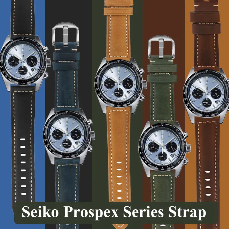 

Vintage matte leather cowhide watchstrap For Seiko PROSPEX Series SSC813P1 SSC909P1 SSC817P1 SSC815P1 Genuine Leather Watchband