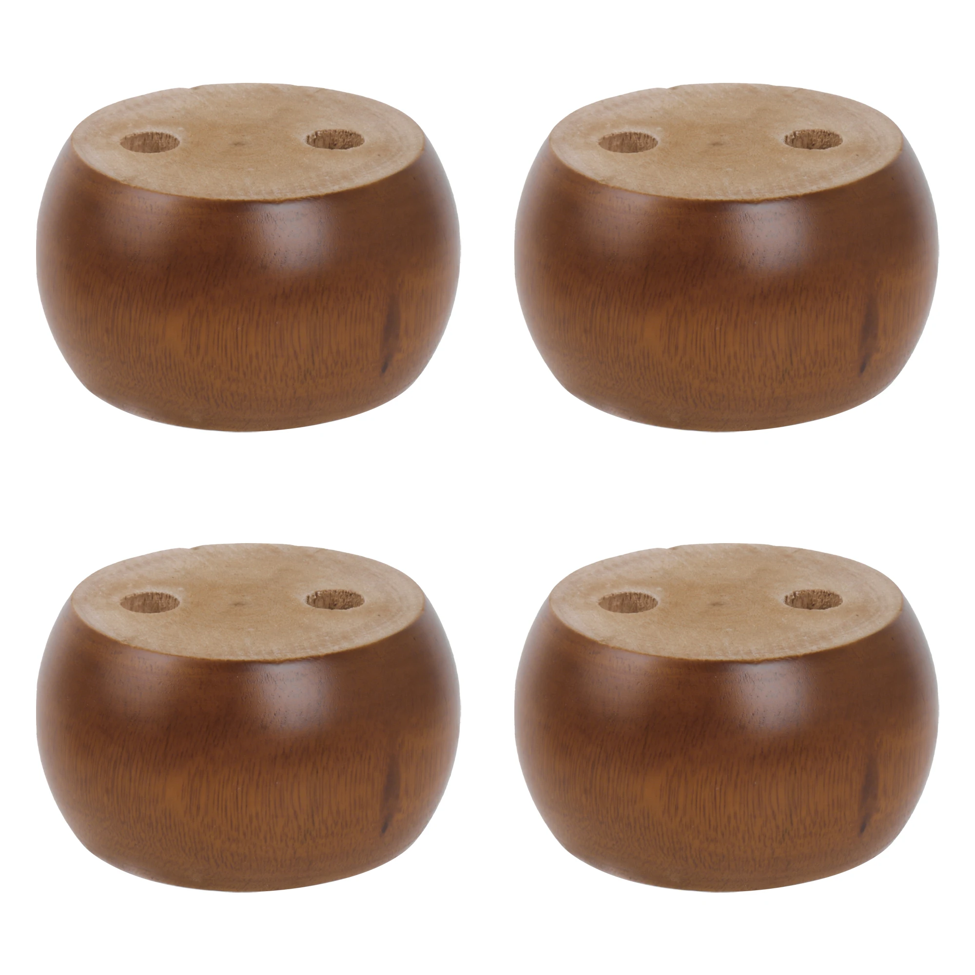 

4PCS 6.7x6.7x4cm Brown Eucalyptus-Wood Furniture Feet Lifter for Sofa