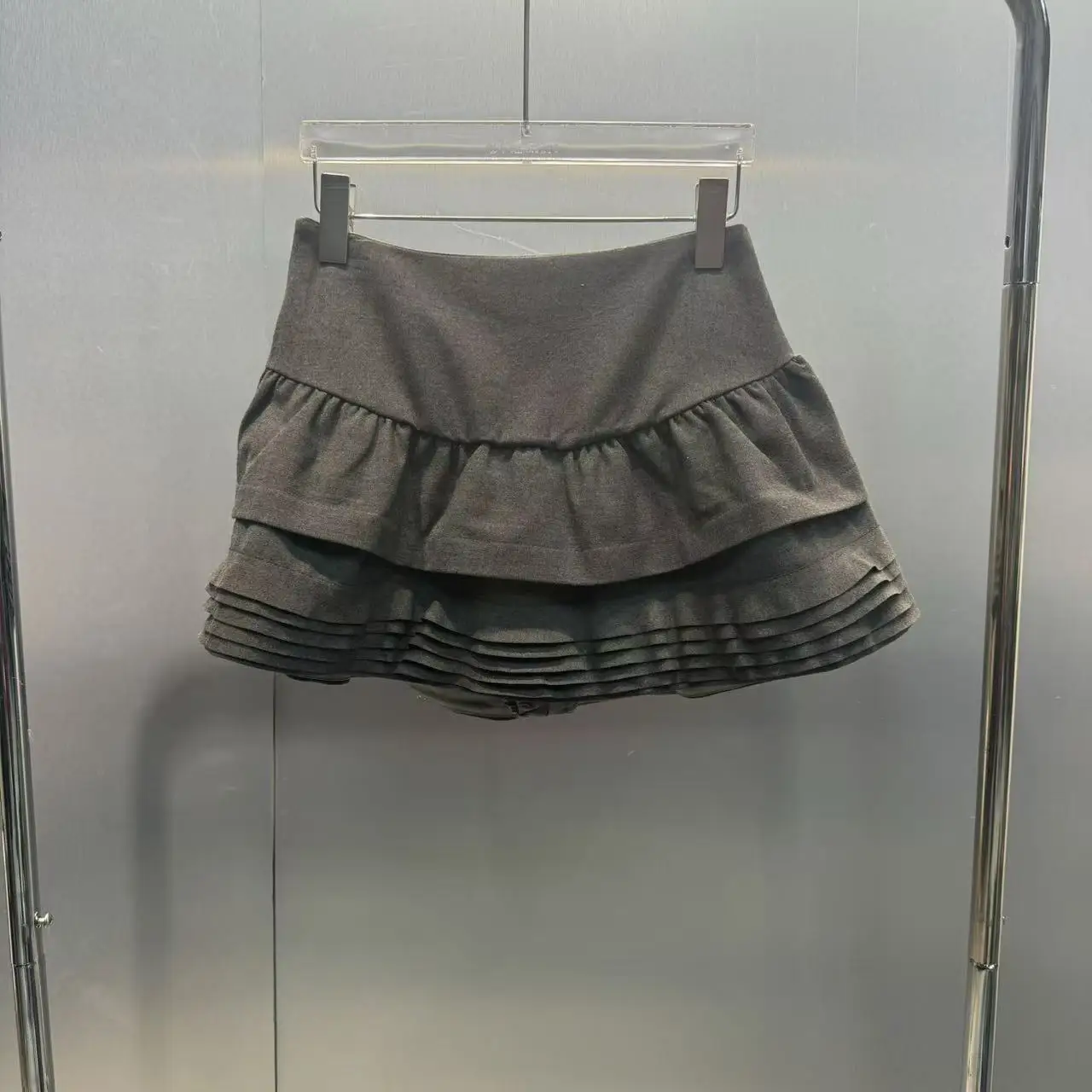 

Fashionable Early Spring 2026 South Oil Design Cake Style Puffy Half Skirt with Pleated Casual Cotton Blend Midi Skirt