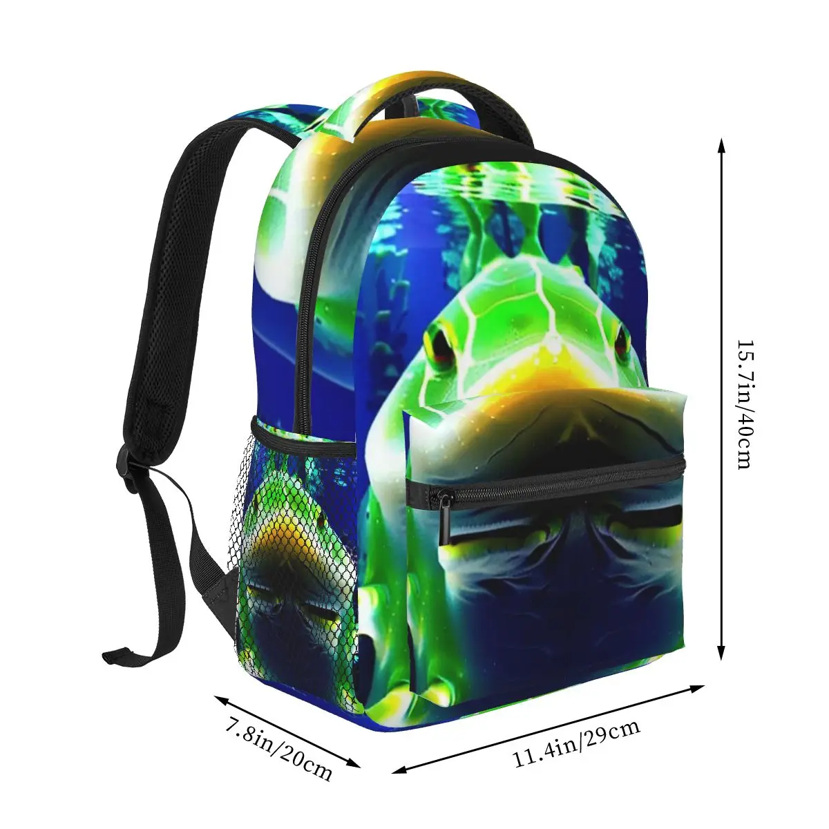Cool Imaginary Green And Yellow Tropical Fish Backpack Hot Sale Daypack Large Capacity Boy Girl BookBag School Bag Shoulder Bags