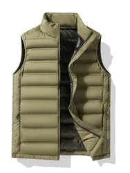 90% White Duck Down Men's Winter Vest Sleeveless Puffer Jacket Graphene Liner Stand Collar Warm Down Gilet Coats Big Size 8XL