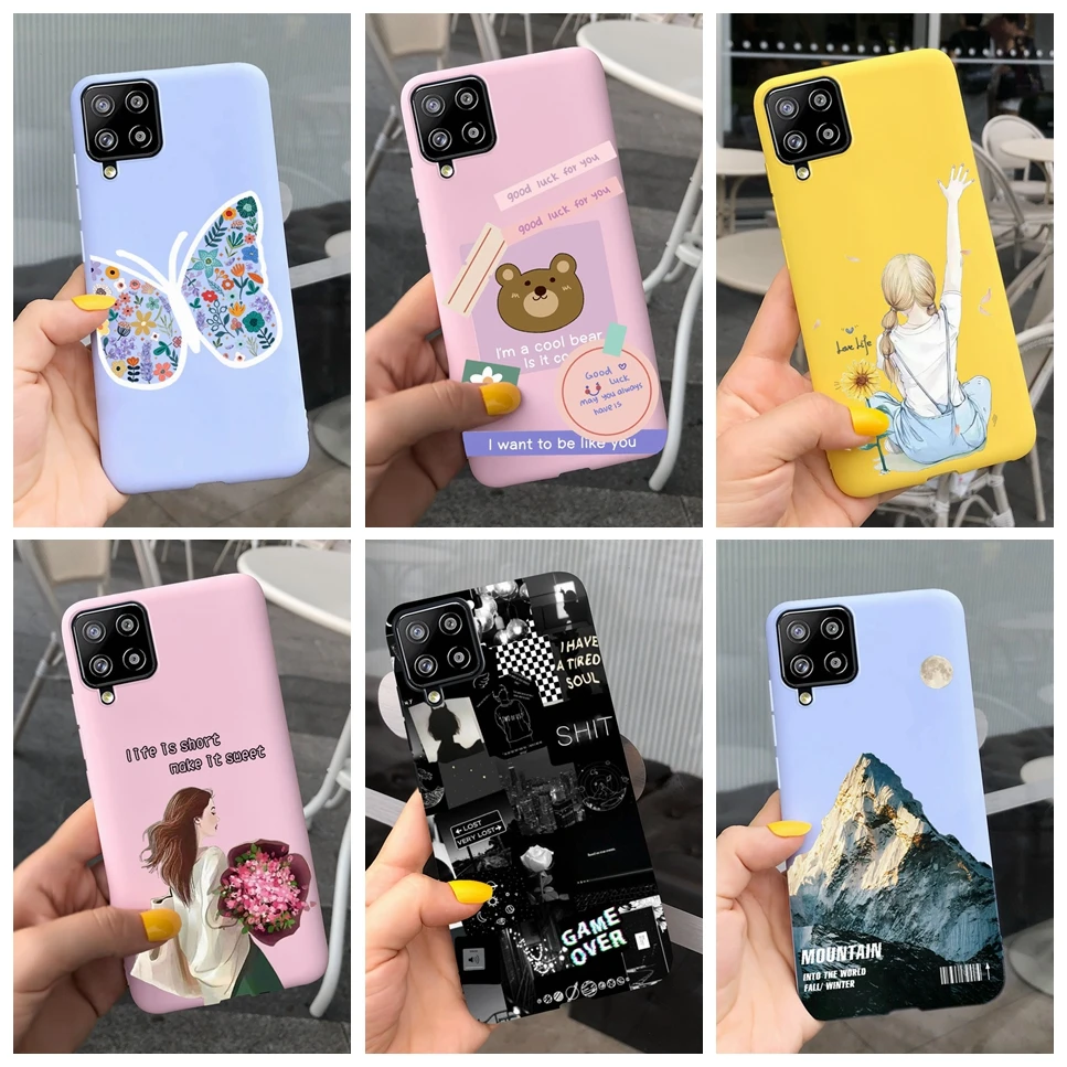 For Samsung Galaxy A12 A42 Case Cute Cartoon Soft Silicone Bumper Cover For SamsungA12 Funda Samsung A12 A42 A 12 42 Phone Case