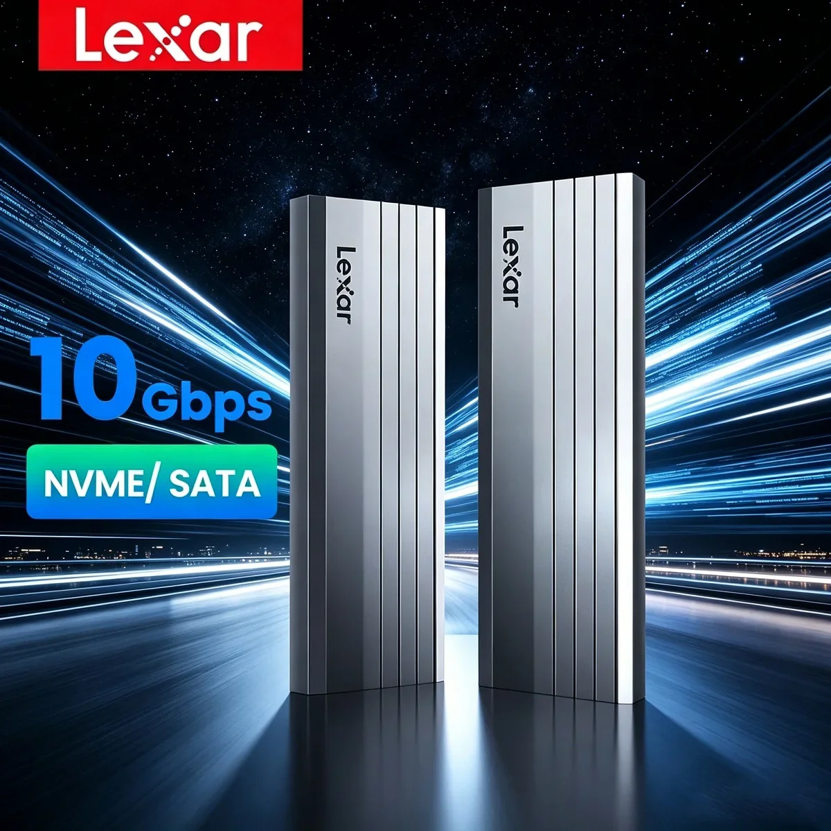 Lexar USB 3.2 Gen 2 10Gbps NVMe Case E300 Supports NVMe Dual Protocol Aluminum Alloy Enclosure Compatible with M and B+M