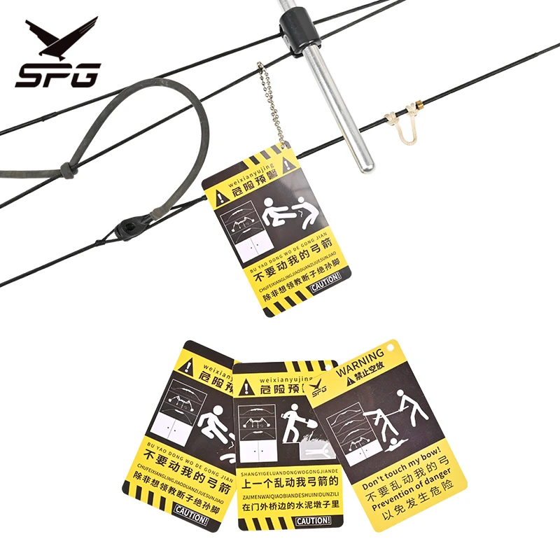 

SPG Archery Safety Tags Compound Recurve Bow Equipment Shooting Accessories Guard PVC Material Suspending Protecting Warning Tag