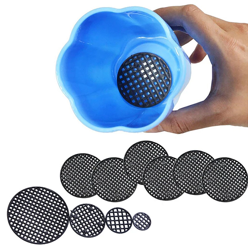 50PCS 2.5-7.5cm Bottom Grid Mat Multi-function Flowerpot Mesh Pad Hole Bonsai Basin Bottom Breathable Gasket Garden Accessories