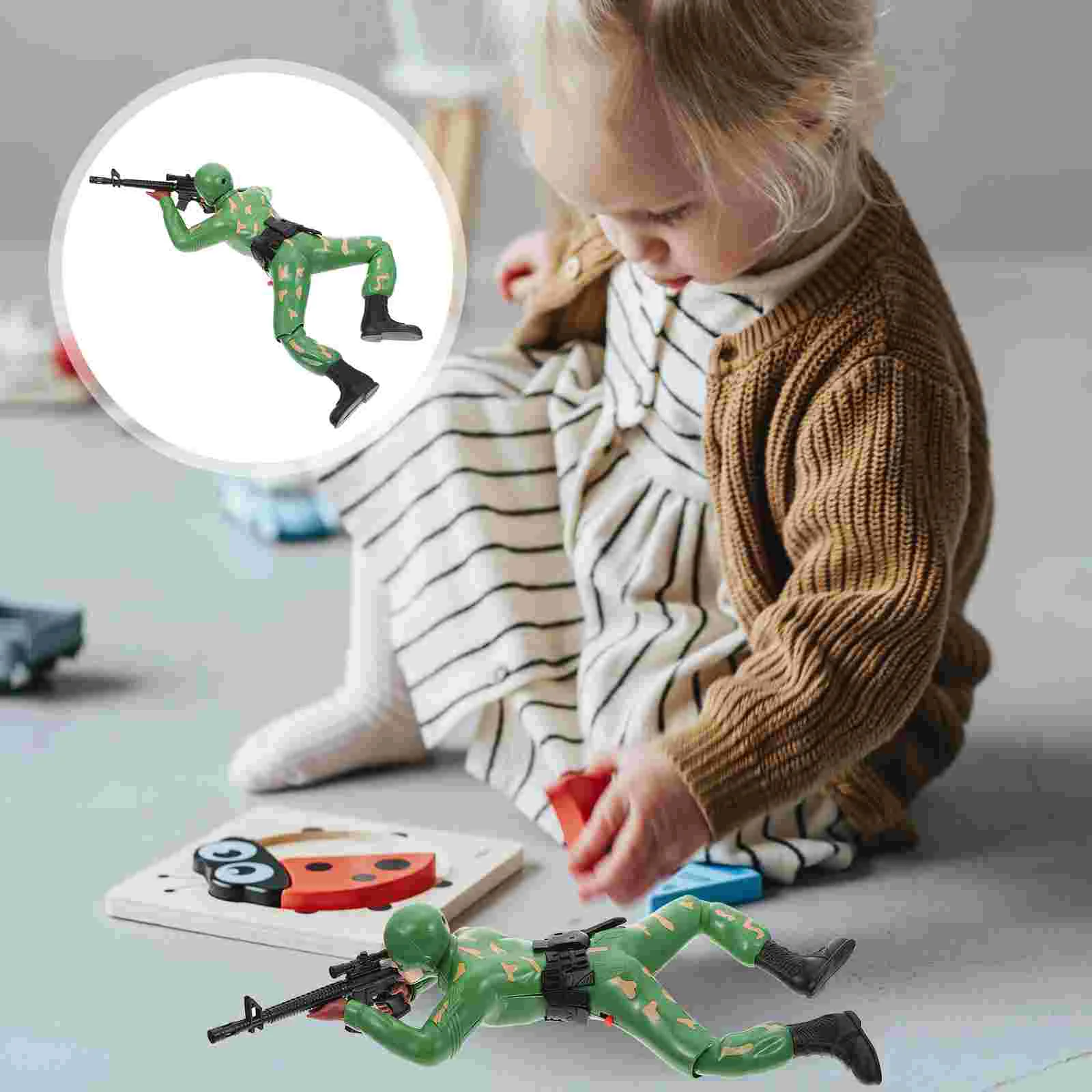 Puzzle Electric Creeper Figure Boy Toddler Toys Soldier Plastic Action Figures Kids Gift Crawling