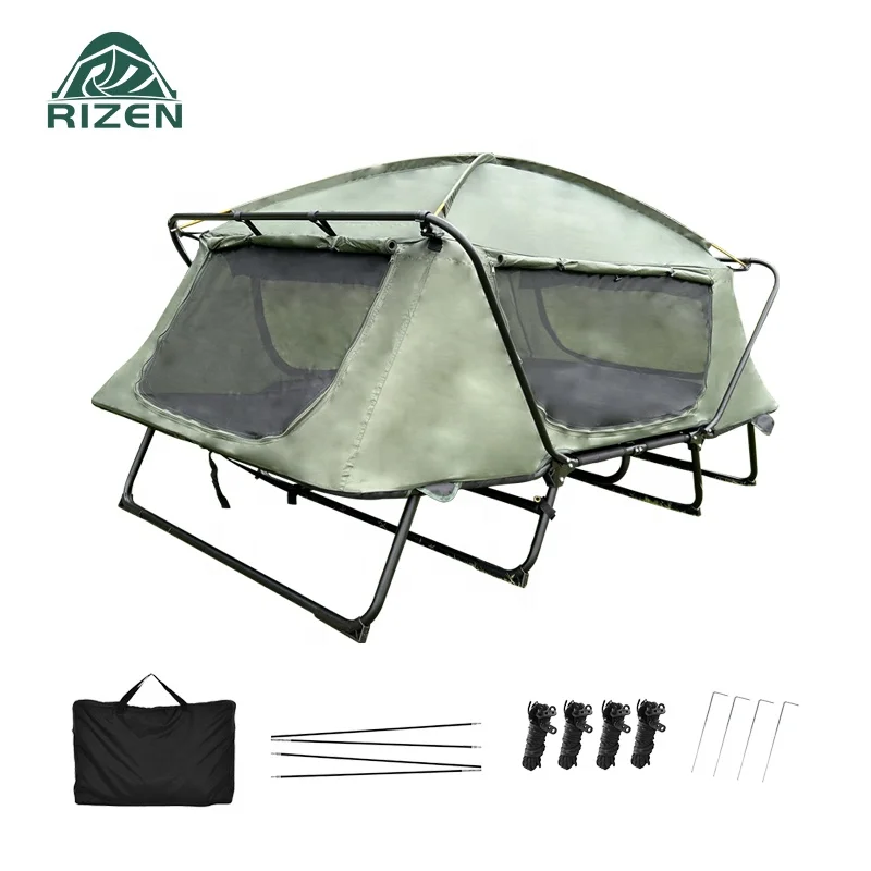 OEM ODM Tenda De Cama De Acampamento Oxford Wasserdichte Tragbare Outdoor Off Ground Camping Angeln Bett Kinderbett Zelt Zum Schlafen