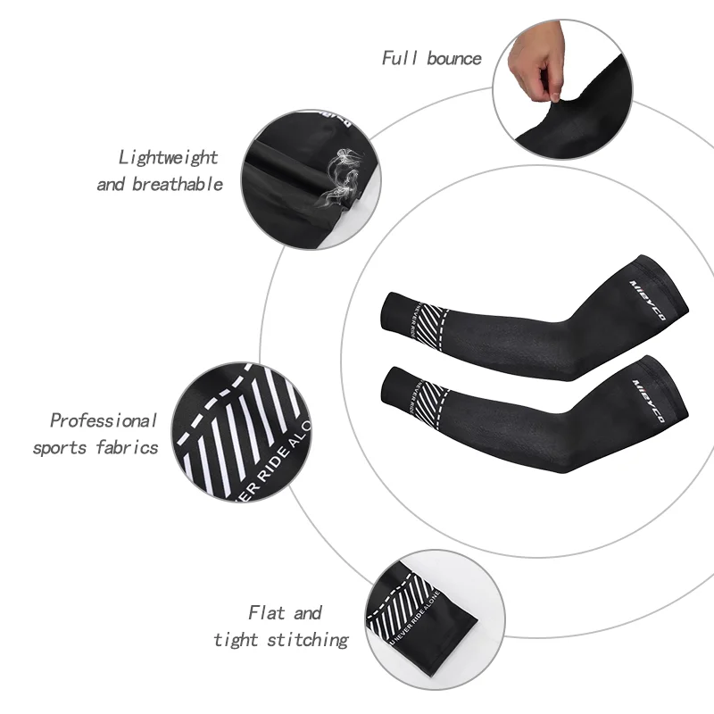 Cycling Arm Sleeves Mangas De Protección Solar Anti-UV Sunscreen Running Cycling Sleeve Outdoor Sport Cycling Arm Warmers Men