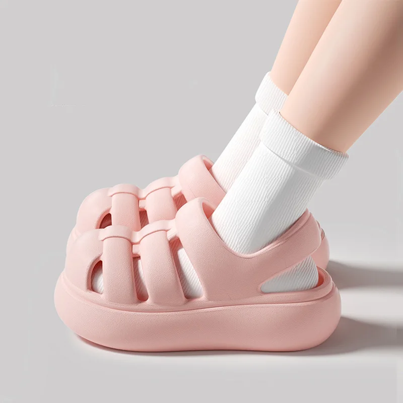 Cute Closed-Toe Slippers, Parent-child & Couple Matching Kids Shoes, Non-slip and Odor-resistant Slides for Bathroom Shower, Ind