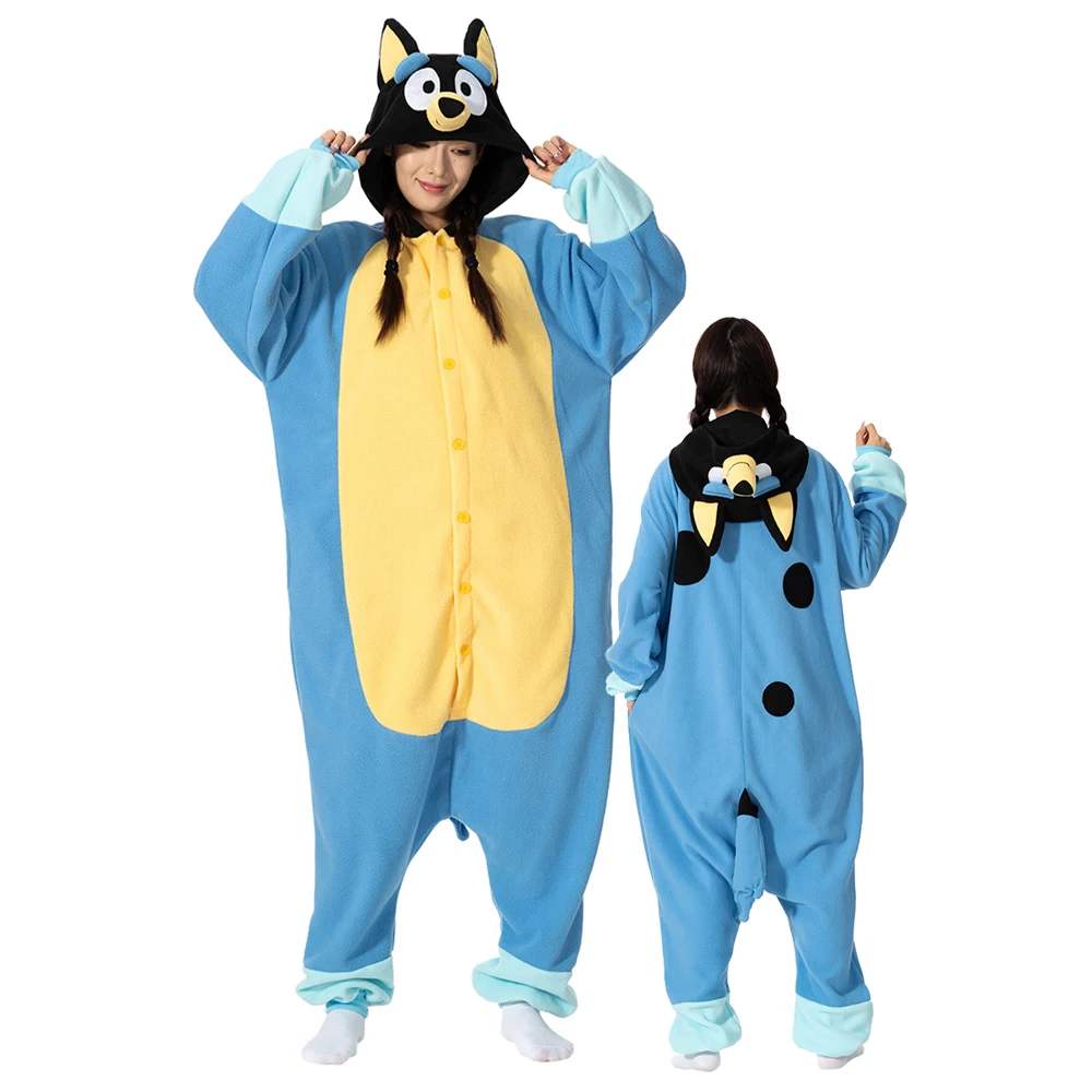 

Animal Kigurumi Costume Halloween Onesie Blue Dog For Women Men Adult Kids Pyjamas Cartoon Pajama Cosplay Party Homewear