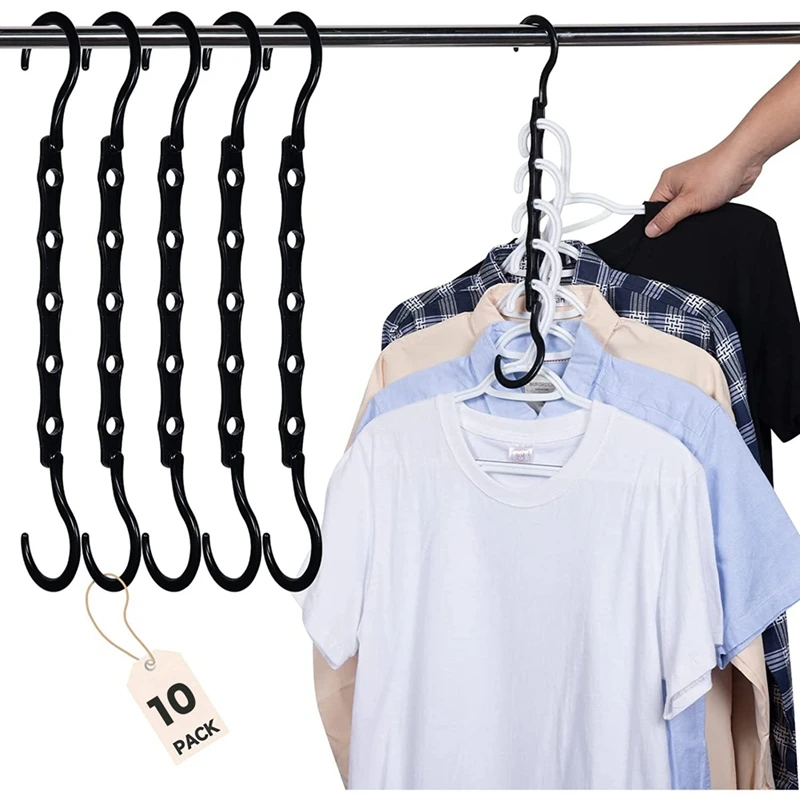 Space Saving Hanger Organizer, Camisa Cabides, Pacote 10