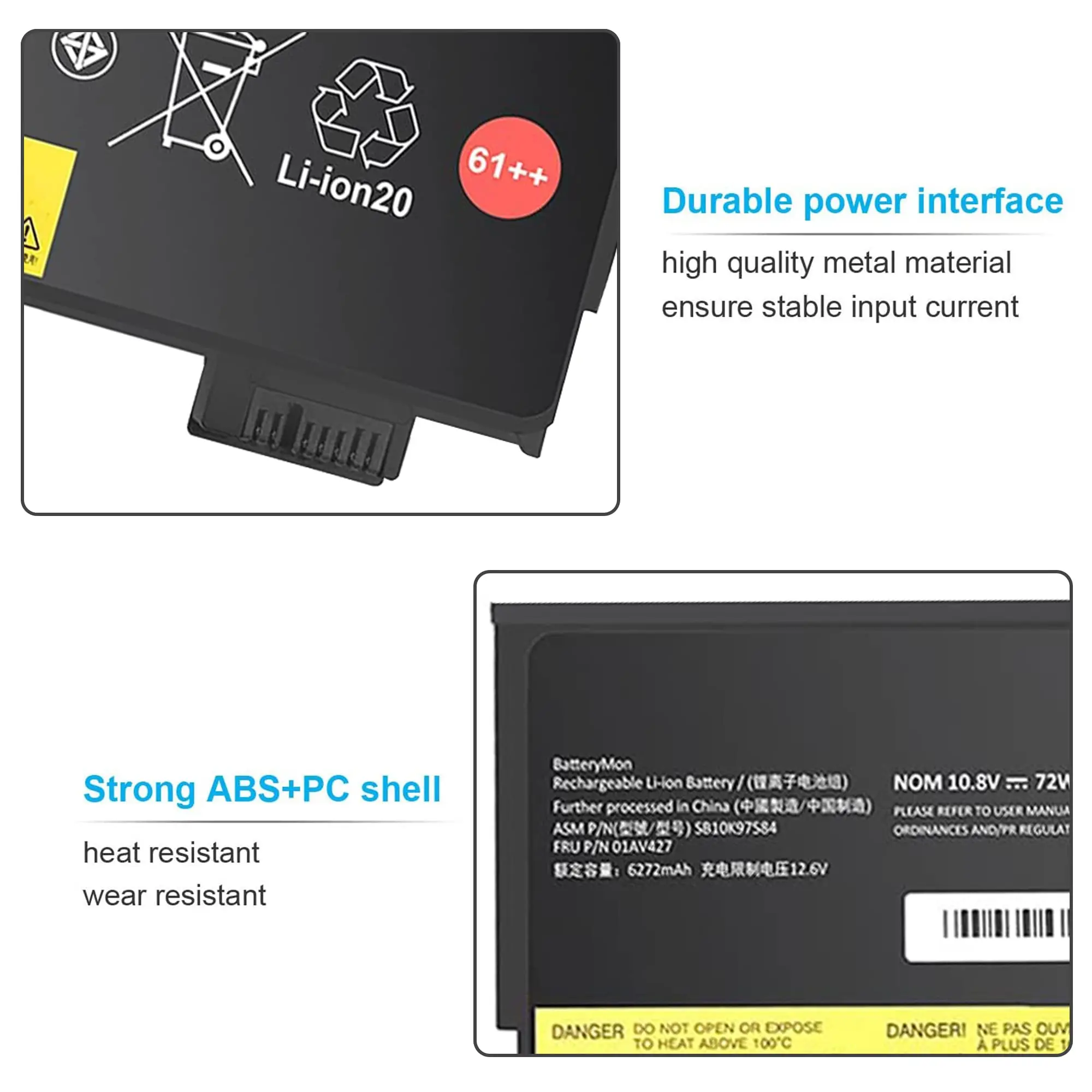 01AV427 01AV423 61 ++ بطارية متوافقة لينوفو ثينك باد T470 T480 P51S T570 T580 A485 A475 سلسلة 01AV425 01AV422 01AV492