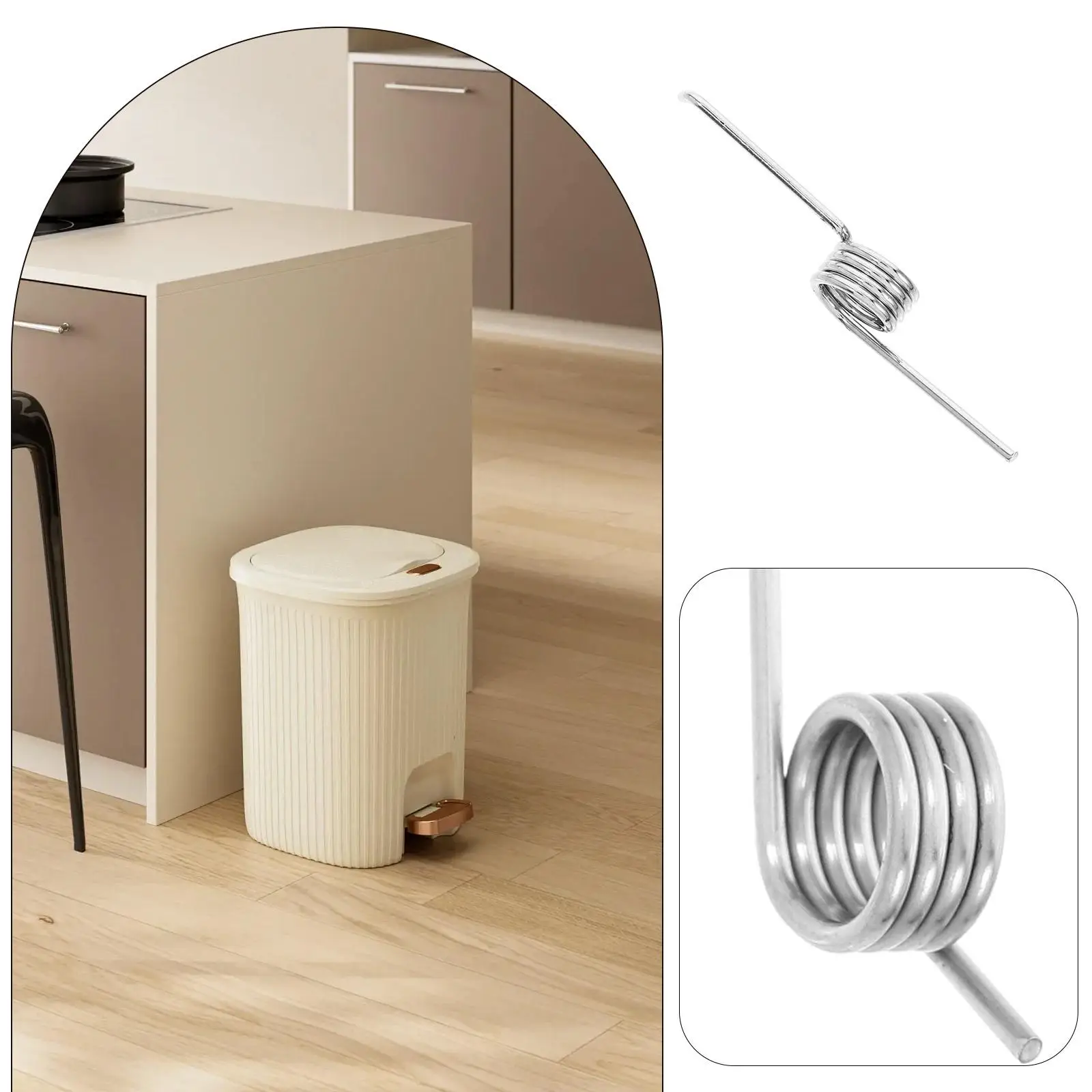 10pcs Heavy-Duty Garbage Can Stainless Steel Spring For Trash Can Lid Replacement Push Style Trash Can Lid Spring Fitting Trash