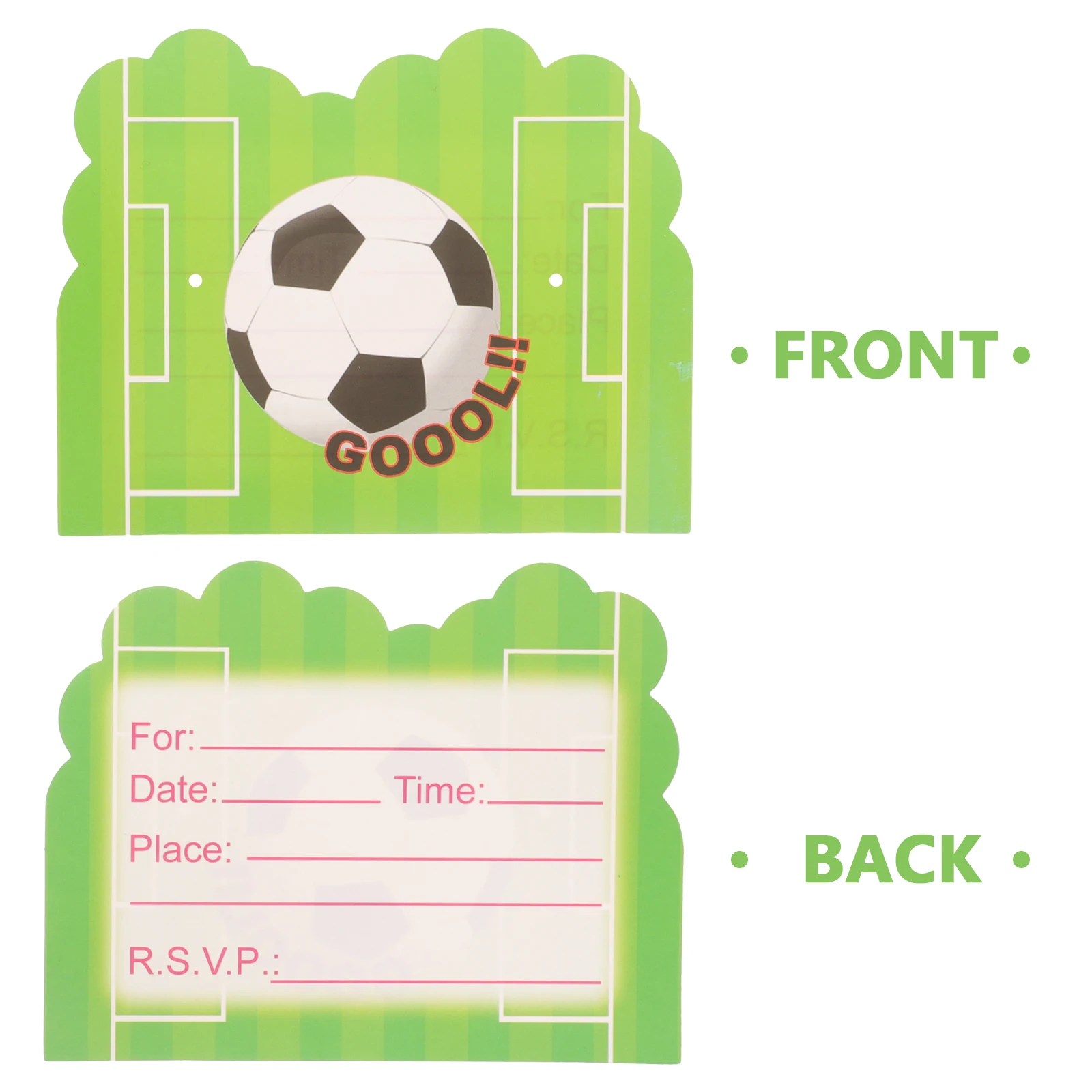 

6 Pcs Soccer Theme Party Favor Paper Card Sports Invitation Cute Design Kids Fill Blanks Eco Friendly Non Toxic Lightweight