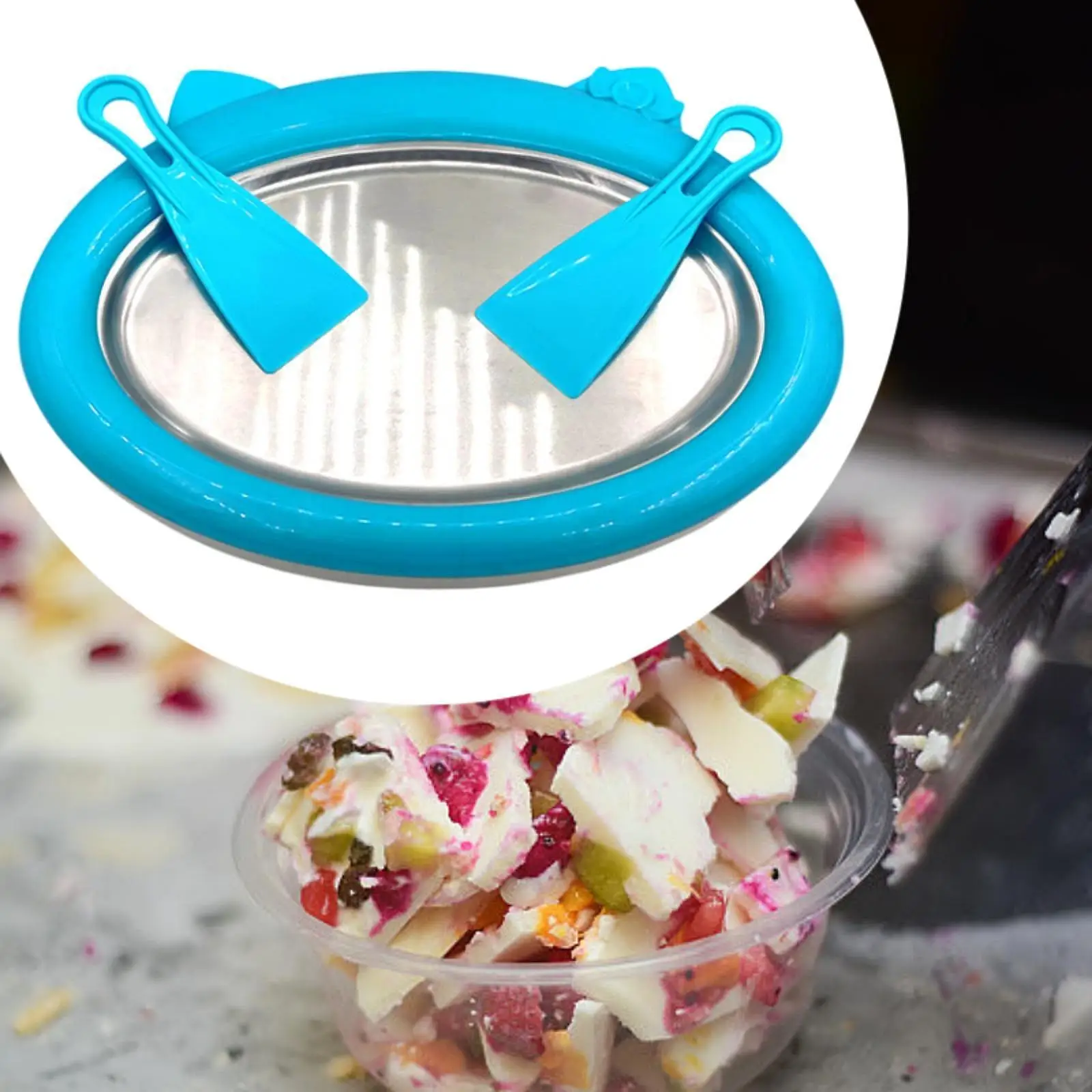 Rolled Ice Machine DIY Instant Ice Cream Maker for Soft Serve Sorbets Gelato Frozen Yogurt Ice Machine