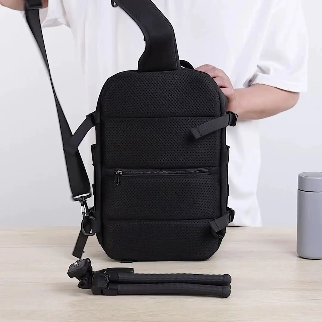 OZUKO-Bolso de pecho de bicicleta para hombre, bolsa de mensajero de cintura táctica impermeable, con cremallera, cruzada al aire libre, a la moda