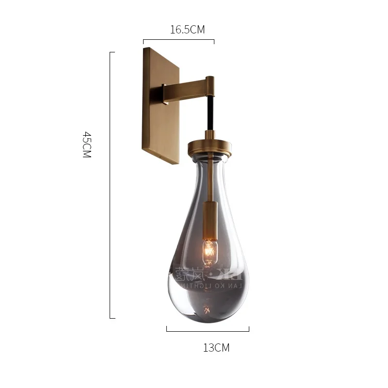 IWHD Water Droplet Crystal LED Wall Light Fixtures Copper Parts Bedroom Living Room Bathroom Mirror Beside Lamp Nordic Wandlamp