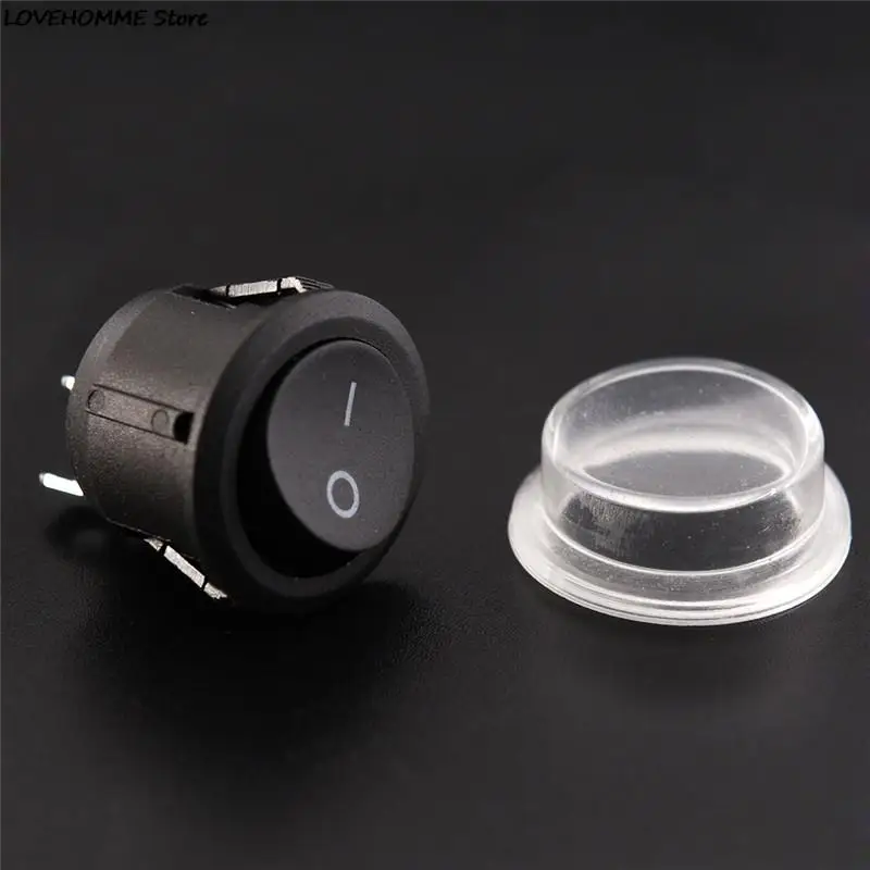 1PC Round Black 2 Pin SPST ON-OFF Rocker Boat 12V Snap+Waterproof Coat Switch Wholesale