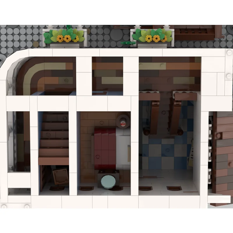 القراصنة القلعة نموذج Moc بناء الطوب وحدات القراصنة الفرنسية فندق البيت التكنولوجيا كتل عيد الميلاد لتقوم بها بنفسك لعبة هدية البناء #5