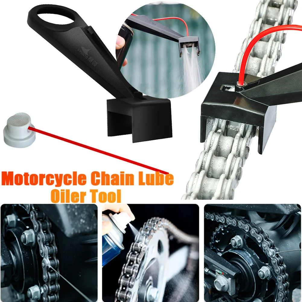 

1/2PCS Motorcycle Chain Oiler Spray Lube Oiler Tool Mess-Free Chain Wax Chain Cleaner Attachment Chain Oil Applicator