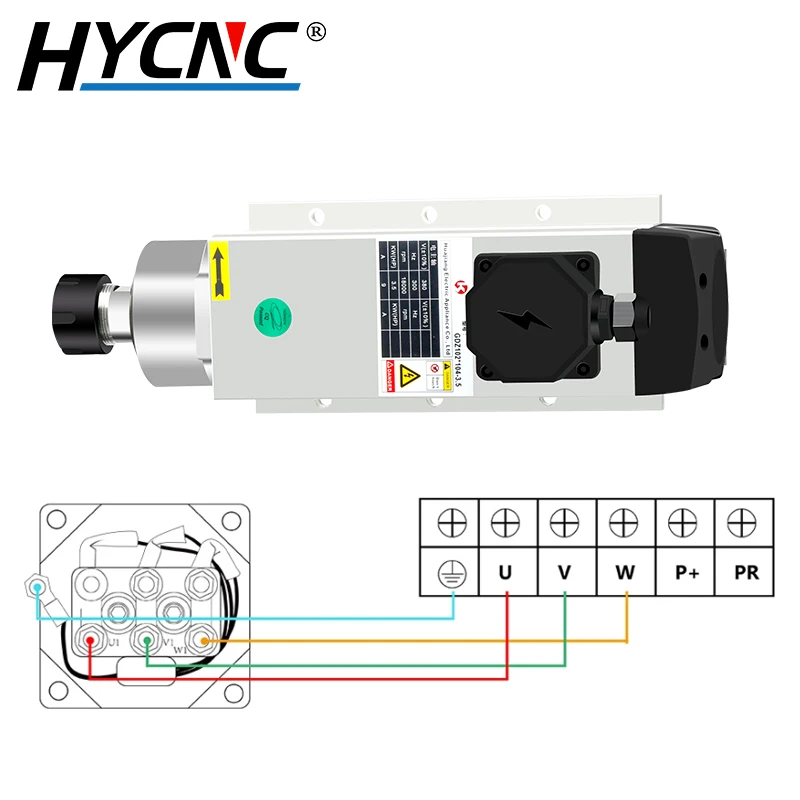 Imagem -04 - Ksbg Refrigerado a ar Motor Quadrado do Eixo Rolamentos para Fresamento de Máquinas Cnc 22 kw 3.5kw 220v 380v 18000rpm 300hz