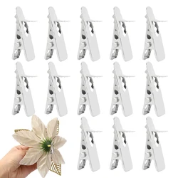 50/30Pcs Metal Clips Christmas Flowers Clip Xmas Tree Flower Fixed Clip Ornaments Wreath Accessories Christmas New Year Navidad