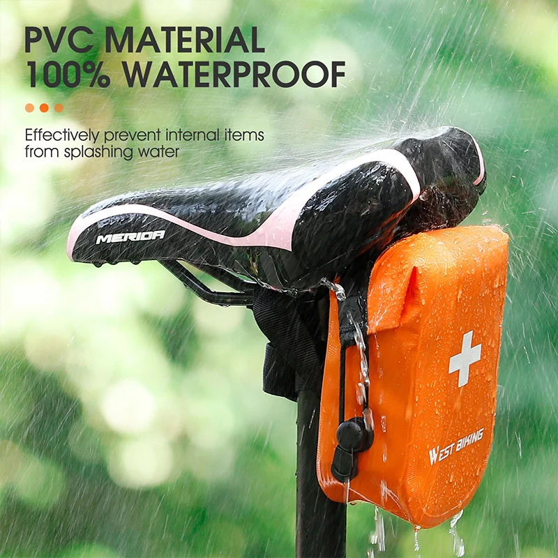 WEST BIKING Bicycle Emergency Medical Bag Outdoor Portable First Aid Kit 100% Waterproof PVC Cycling Hiking First Aid Tools