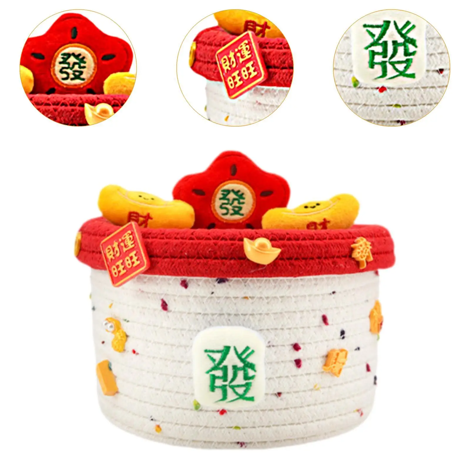Small Woven Basket Chest Box Desktop Organizer for Sundries Kids Toy Snacks