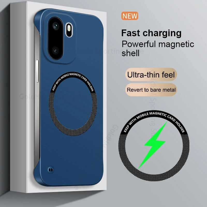 

For Magsafe Magnetic Frameless Case For OnePlus Ace 6 5 Racing Wireless Charging Skin Feel Matte Cover For Oneplus Ace 5 3 2 Pro