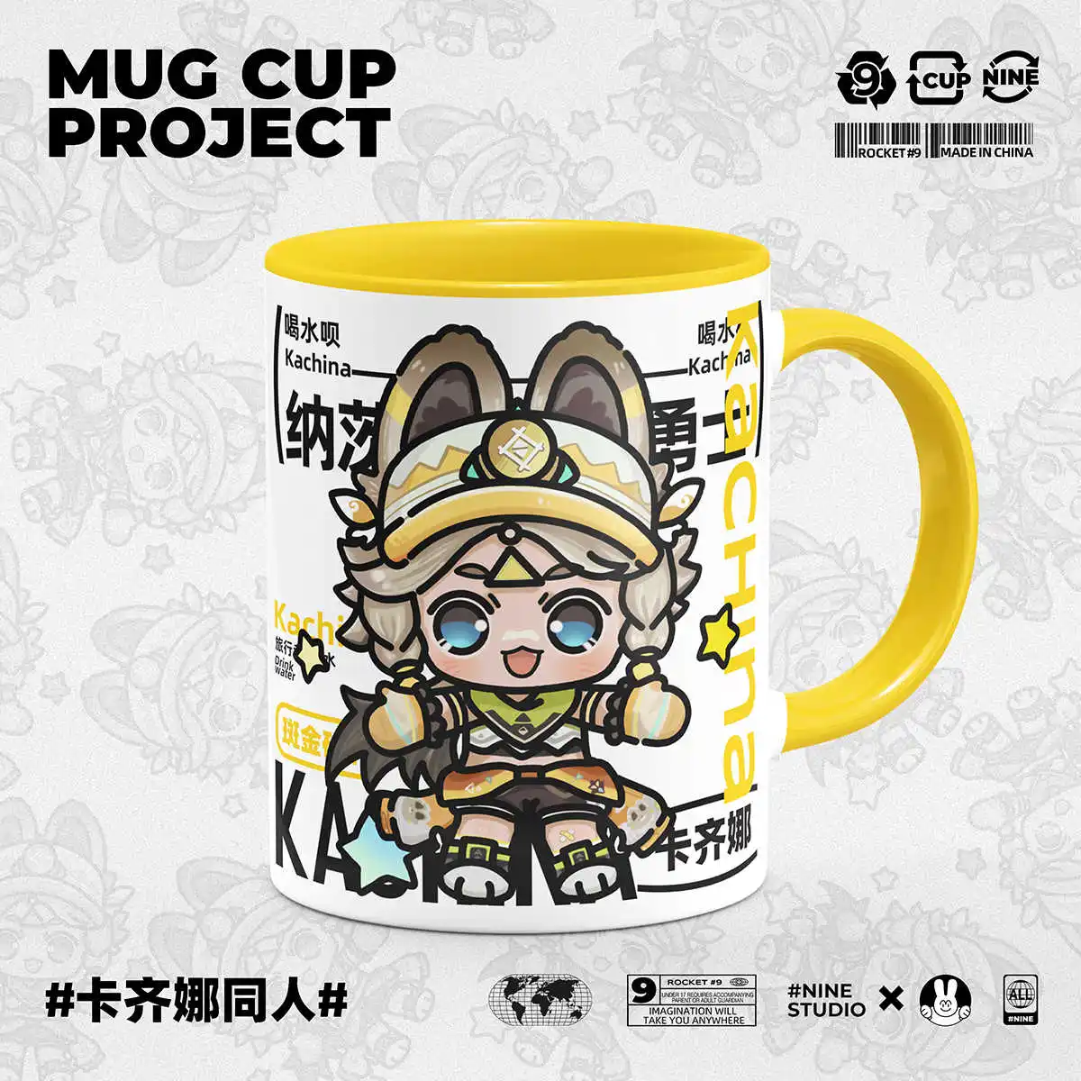 Anime Kachin Genshin Impact Cartoon Ceramic Coffee Mug Cup Cosplay Game Water Cup Student Fashion Birthday Gift