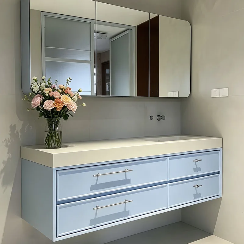 Vanity Organizer Bathroom Cabinet Storage Mirror Dressers Corner Makeup Cupboard Modern Decorations Gabinete Home Furniture