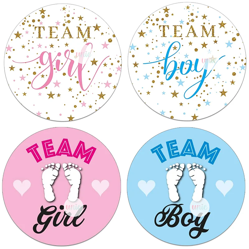 Gender Reveal Party Decor Stickers Team Boy Team Girl Stickers Boy or Girl He or She Sticker Baby Shower Supplies Gift Box Label