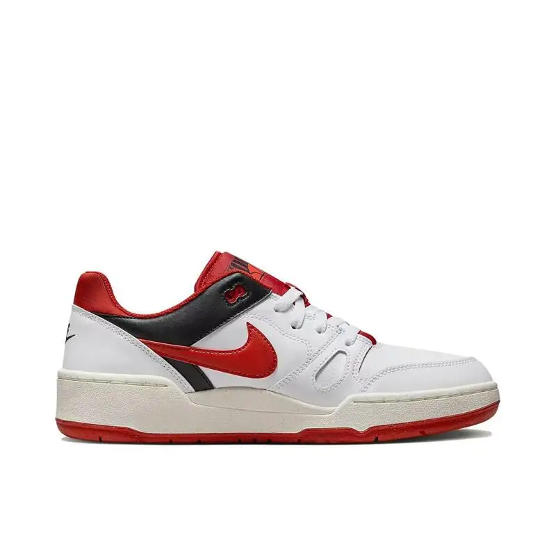 Nike Full Force Low Low Cut trendige, bequeme, einfache und lässige Boardschuhe für Männer und Frauen, Weiß und Rot