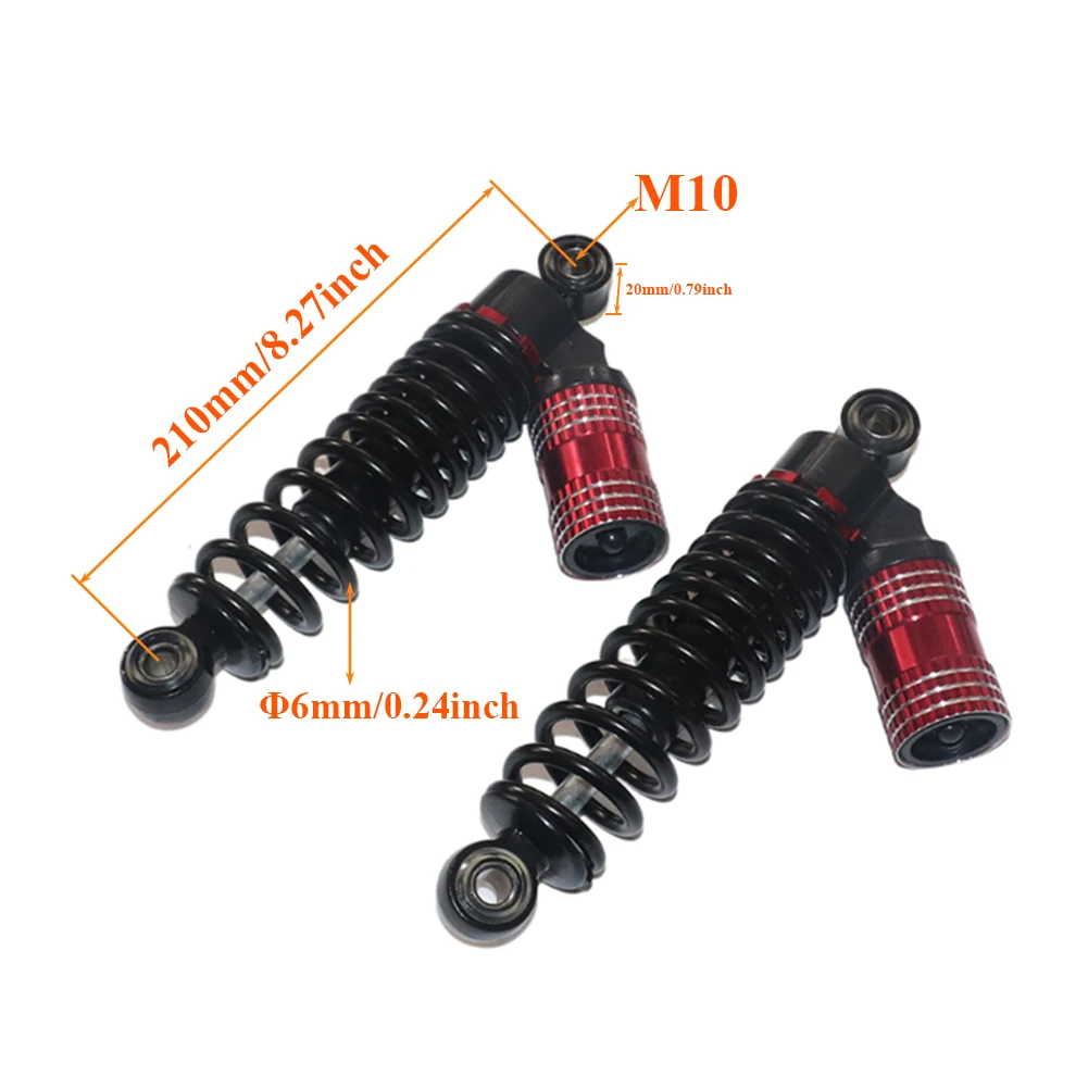 Rear Gas Decorative Air bag Shock Absorber Springs Suspension For E-Bike Electric Harley Scooter ATV Quad Go karts 210mm Parts