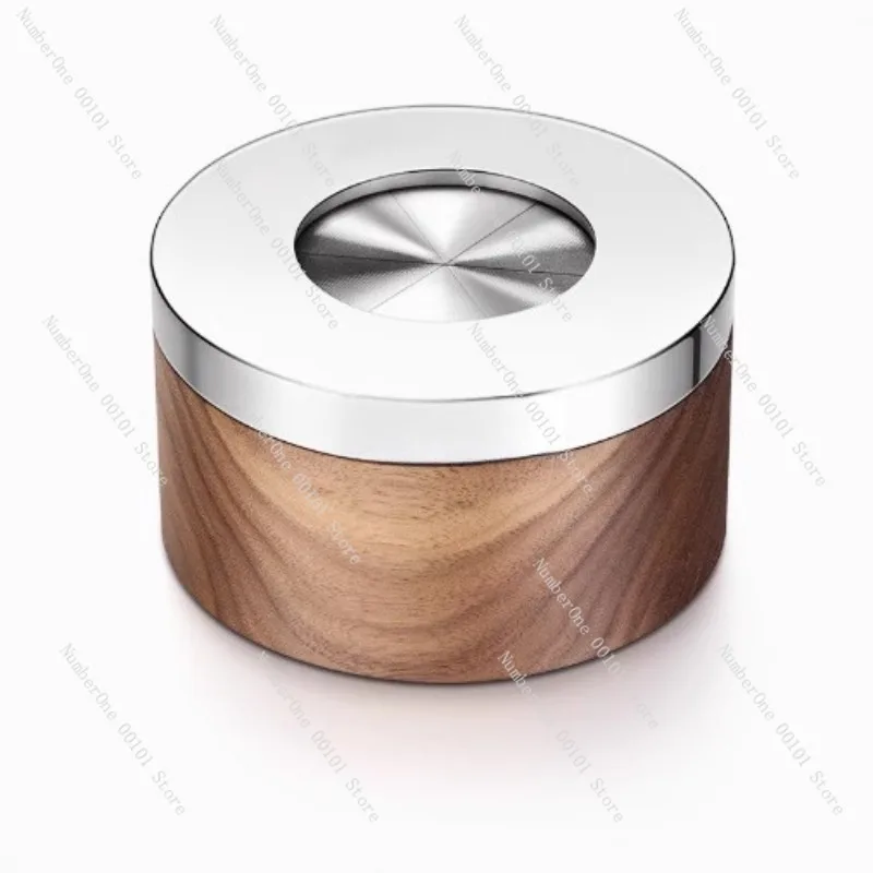 Original walnut stainless steel high-end creative personality trend ashtray closed with cover anti-fly ash