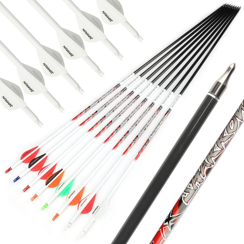 

6/12 шт. 33,5 дюйма стрела из чистого углерода для стрельбы из лука ID6,2 мм стрела SP300 350 400 500 600 700 800 изогнутый блочный лук охотничья стрельба