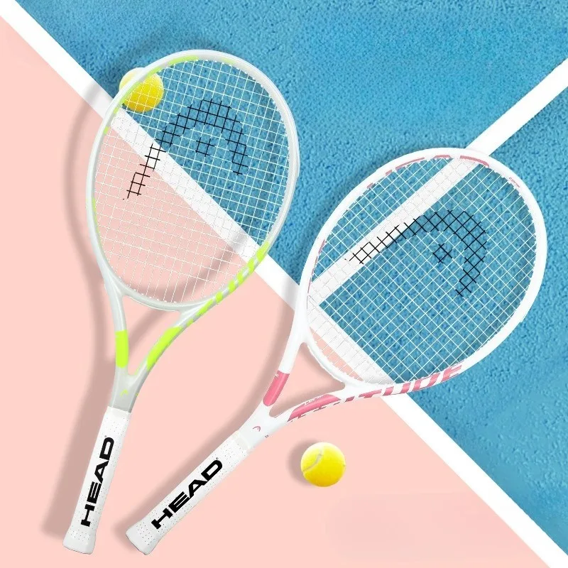 

Adult Full Carbon Tennis Racket with Triple Shock Absorption Beginner & Student Use Anti-Collision Head Classic Racket Training