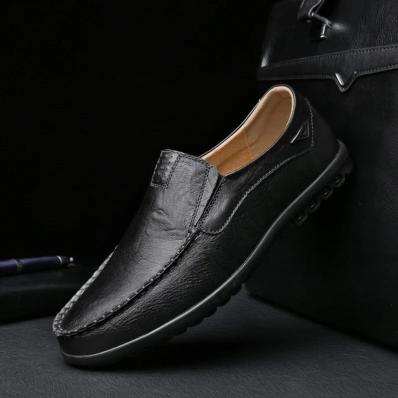 Echt Lederen Bruine Designer Loafers Mannen Mocassins Casual Schoenen Luxe Merk Mannen Slip On Zwarte Rijschoenen Mocasines Hombre