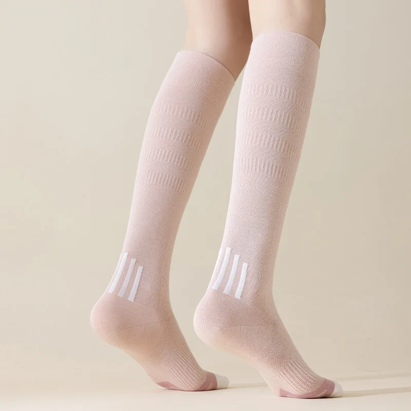 Women's Compression Socks for Sports, Fitness, Running, and Jump Rope – Mid-Calf Yoga Socks for Leg Toning and Calf Shaping
