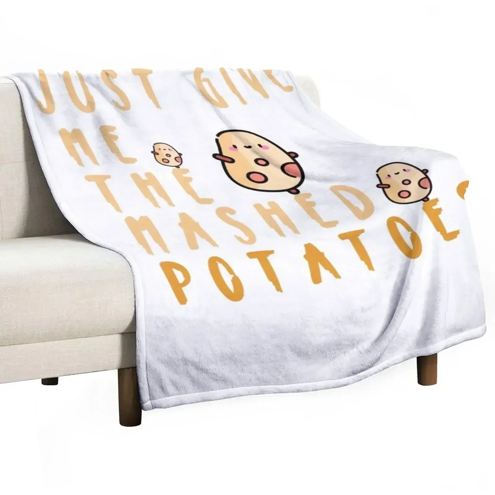 just give me the mashed potatoes Throw Blanket for babies Hairy Single Soft Big Soft Plaid Sofas Blankets