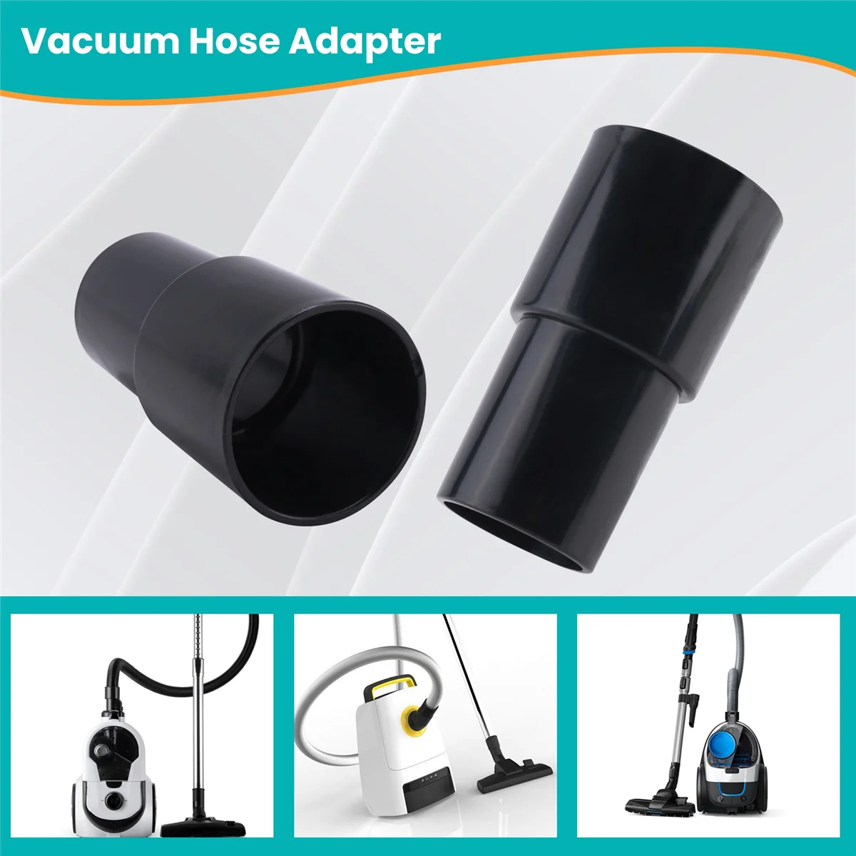 HEISSER 2-teiliger Vakuumschlauch-Adapter, 1 3/8 Zoll auf 1 1/4 Zoll Universal-Reinigungsschlauch-Reduzierstück, Konverter, Vakuumschlauch-Aufsatz