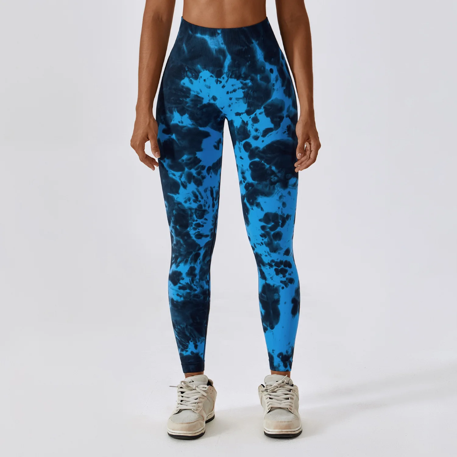 Pantalones de Yoga elásticos sin costuras para mujer, mallas Push Up con Control de barriga, cintura alta, elásticos para glúteos, Fitness, gimnasio, correr, Tie Dye