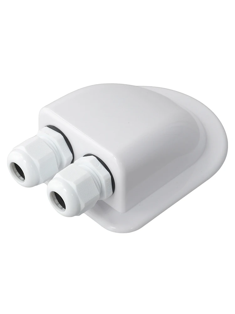 Solar Cable Grommet Box ABS Waterproof Double Hole Entry For RV Boat Deck Photovoltaic Panel Mounting Wire Management Accessorie