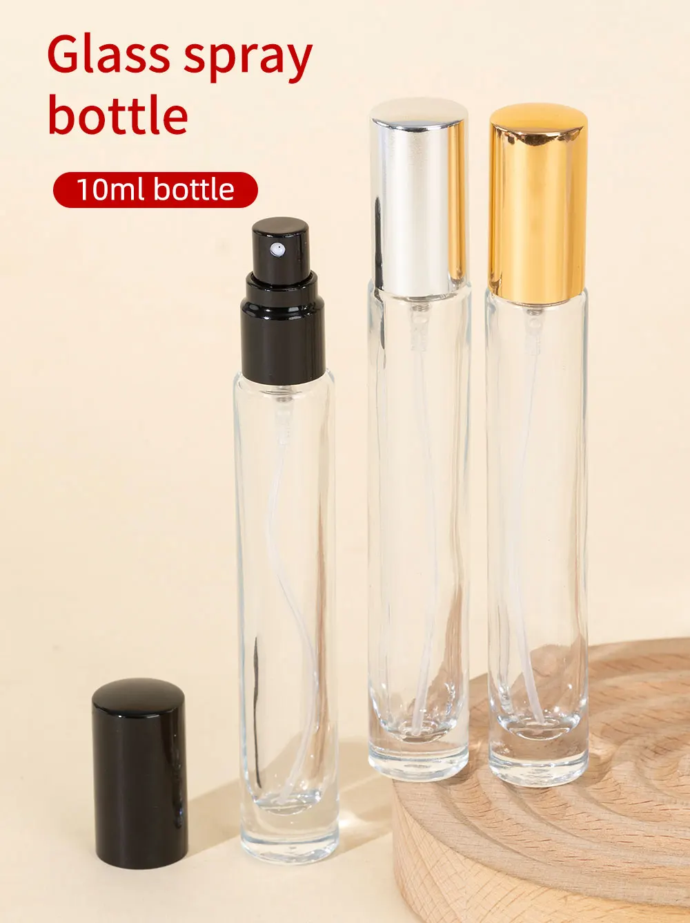 6 Stück/Set Luxuriöse 10ml Glas-Parfümsprühflaschen - Nachfüllbare Transparente Sprühflaschen - Ideal für Reisen und Duftliebhaber – Detail 1