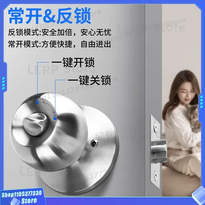 Smart Spherical Fingerprint Door Lock Graffiti Design Three Bar Electronic Lock Remote Management System For Home Security