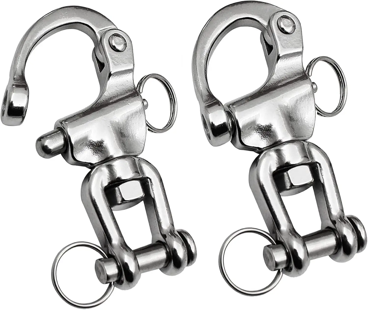 

316 Stainless Steel Snap Shackle for Sailing Halyard with Swivel Eye Quick Release